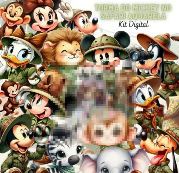 Turma Do Mickey Safari Kit Png Para Papelaria Personalizada