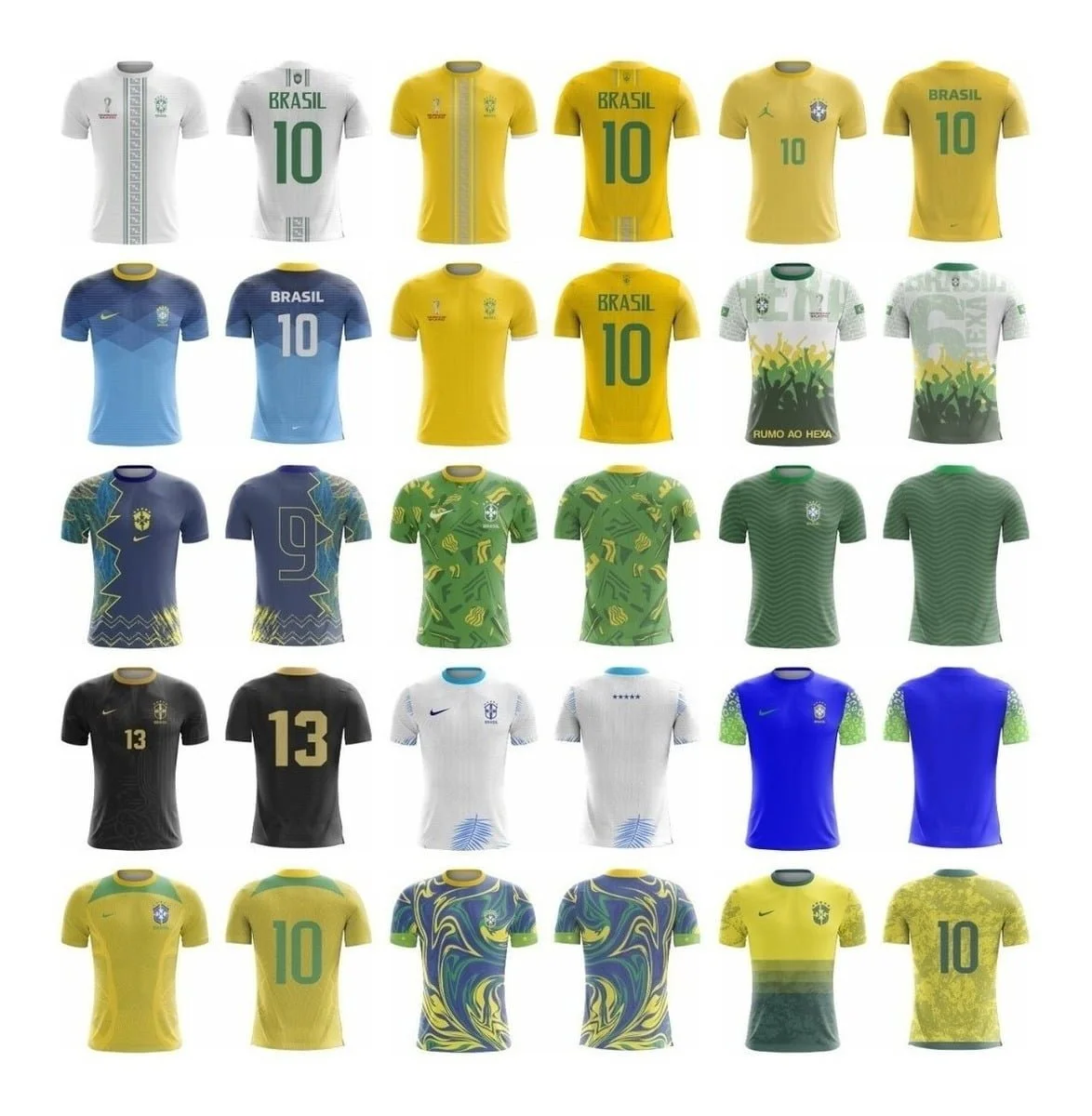 Vetor Sublimação Camisa Seleção Brasileira Copa Mundo 2022