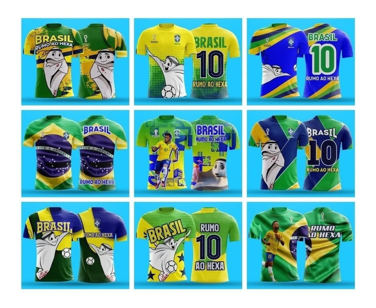 Vetor Sublimação Camisa Seleção Brasileira Copa Mundo 2022