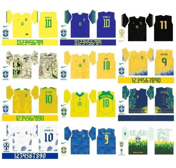 Vetor Sublimação Camisa Seleção Brasileira Copa Mundo 2022
