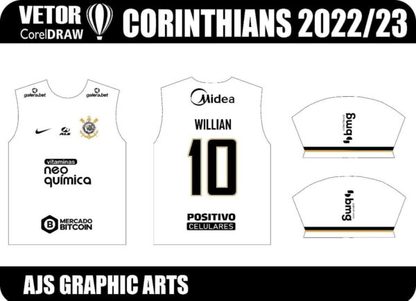 Vetor Template Camisa 1 Corinthians 2022 2023 Corel Cdr
