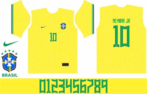 Vetorizada Camisa Seleção Brasileira 2022 Copa Mundo Qatar